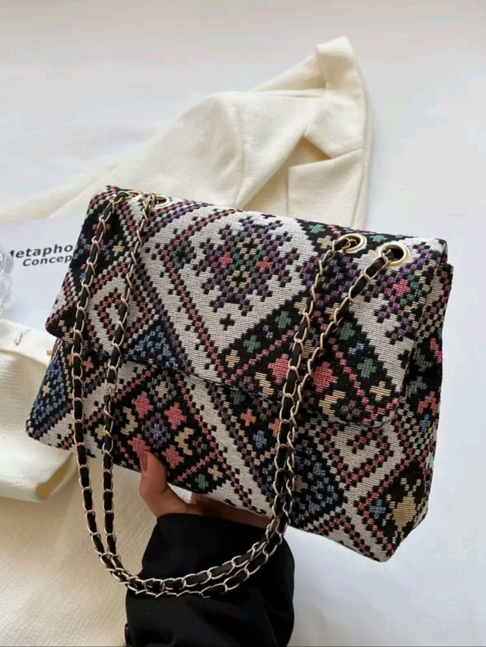 Fashionable,Minimalist,Casual,Geometric Pattern Square Bag Chain Strap For Women For Girl, Teen Girls